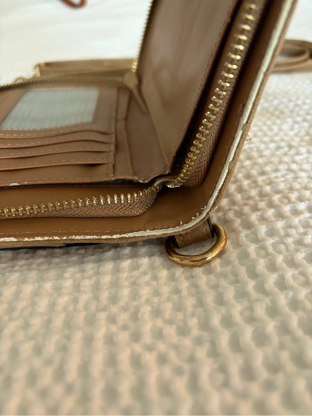 Tan Faux Leather Clutch